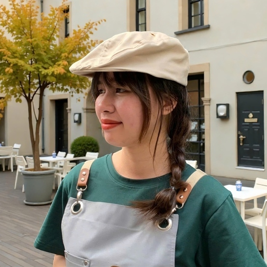 Nón Beret Đồng Phục Bếp Nhà Hàng, Quán Ăn – Nhiều Màu, Có Bo Chun Sau, Dễ Đội Gọn Gàng