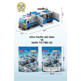 [1000 Chi Tiết] Đồ chơi thông minh cho bé lắp ráp Cảnh Sát Swat, Cứu Hỏa, Cần Cầu Tàu Chiến mô hình 1000 PCS, quà tặng