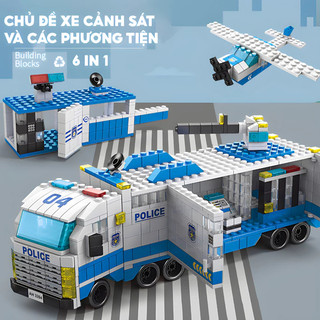 [1000 Chi Tiết] Đồ chơi thông minh cho bé lắp ráp Cảnh Sát Swat, Cứu Hỏa, Cần Cầu Tàu Chiến mô hình 1000 PCS, quà tặng