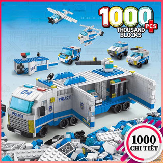 [1000 Chi Tiết] Đồ chơi thông minh cho bé lắp ráp Cảnh Sát Swat, Cứu Hỏa, Cần Cầu Tàu Chiến mô hình 1000 PCS, quà tặng