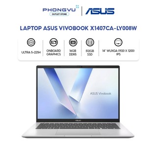 Laptop Asus Vivobook X1407CA-LY008W (Ultra 5-225H/ 16GB/ 512GB/ Windows 11 Home) - Bảo hành 24 tháng
