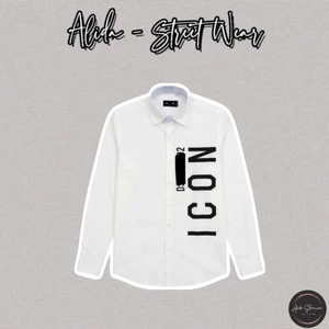 ⚡️[Hight Quality] Áo Sơ Mi Trắng Nam D1S Shirts - Điểm Nhấn Chữ Dọc Đen Trắng Cao Cấp Loại 1