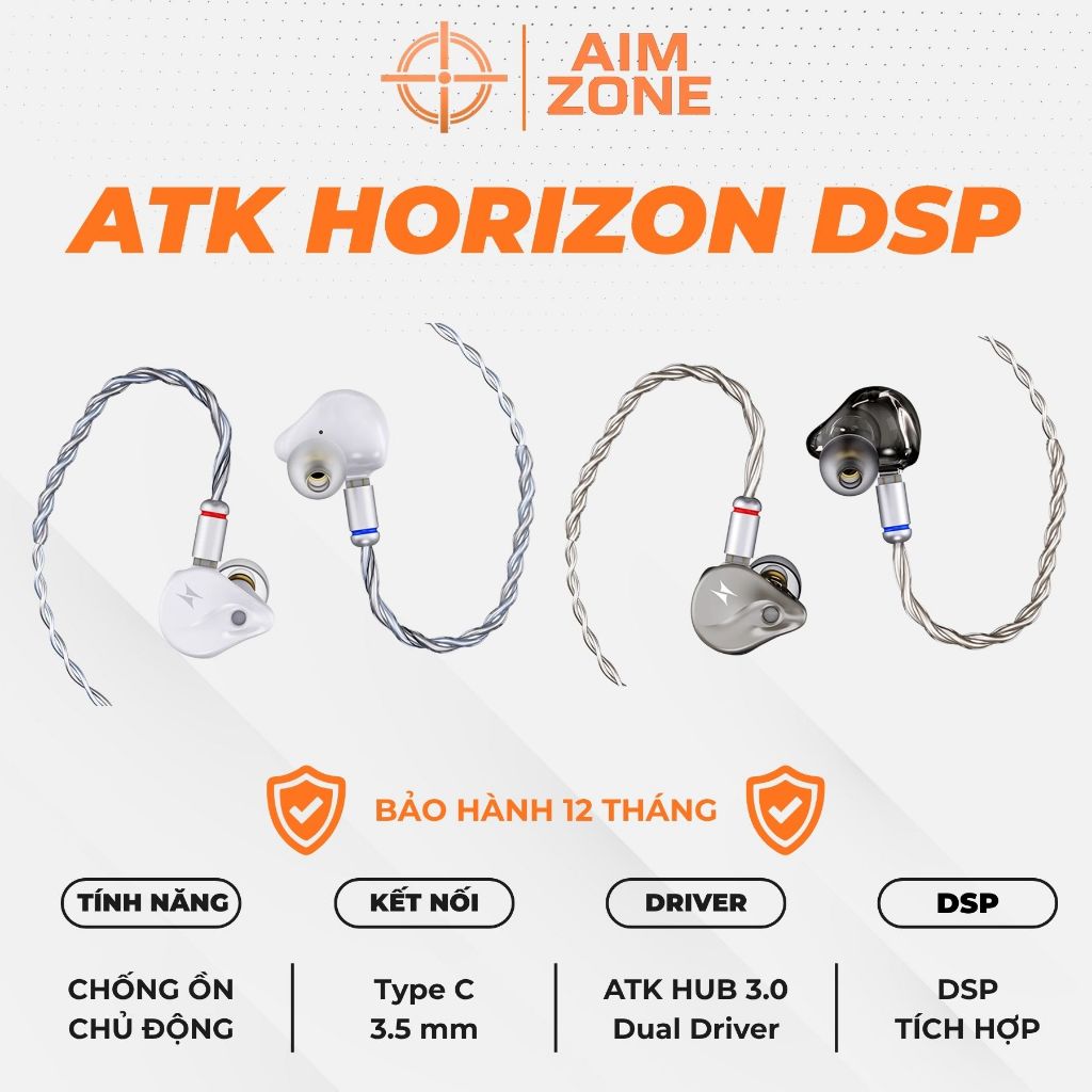 Tai Nghe Nhét Tai In Ear Gaming ATK Horizon DSP | Tích Hợp DSP | Hỗ Trợ WebHub | Chuyên Cho FPS Game | BigBuy360 - bigbuy360.vn