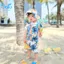Bộ cài giữa bé trai cộc tay quần đùi kèm mũ Baru BRL001-1