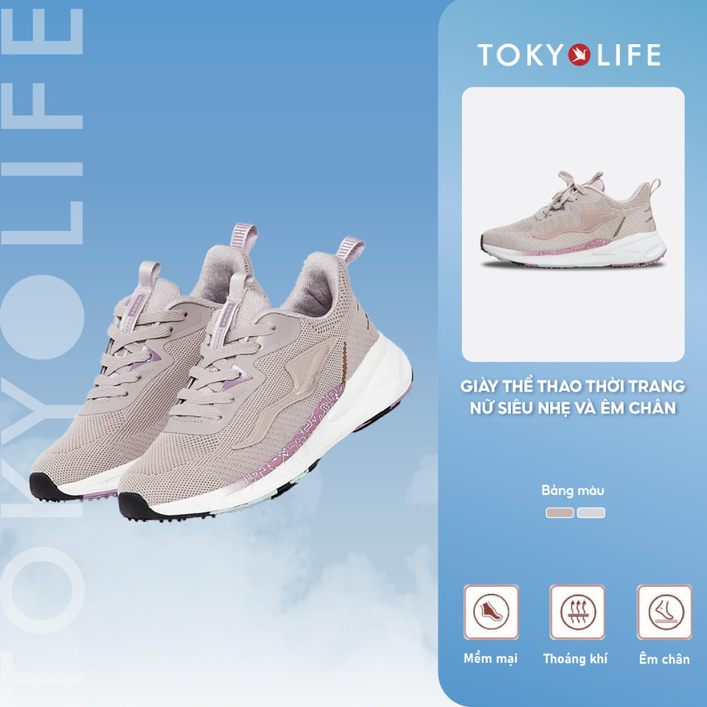 Giày thể thao thời trang nữ siêu nhẹ và êm chân TOKYOLIFE chất liệu thoáng khí,thiết kế trẻ trung, năng động 40000295