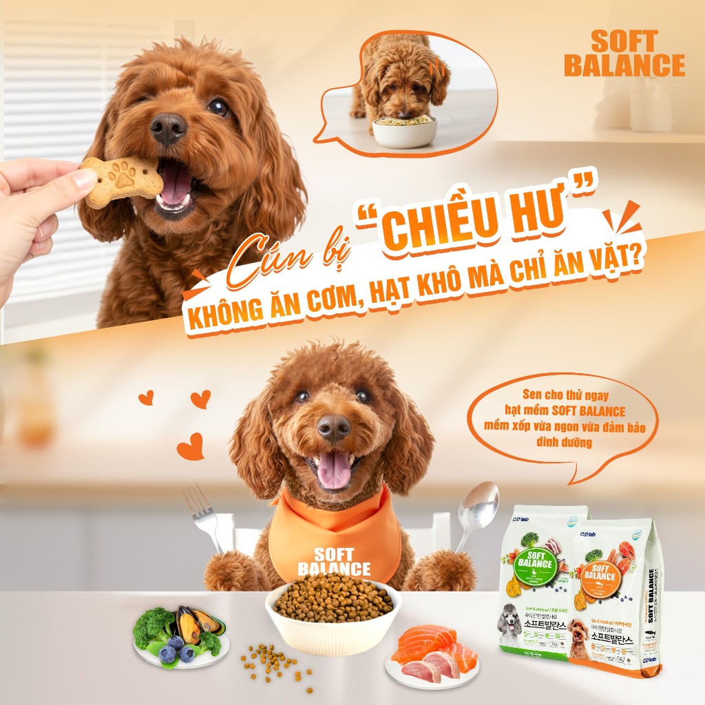 [1.2KG] Soft Balance- Thức ăn hạt mềm cho chó mọi lứa tuổi vị vịt. cá hồi 1.2kg nhập khẩu Hàn Quốc