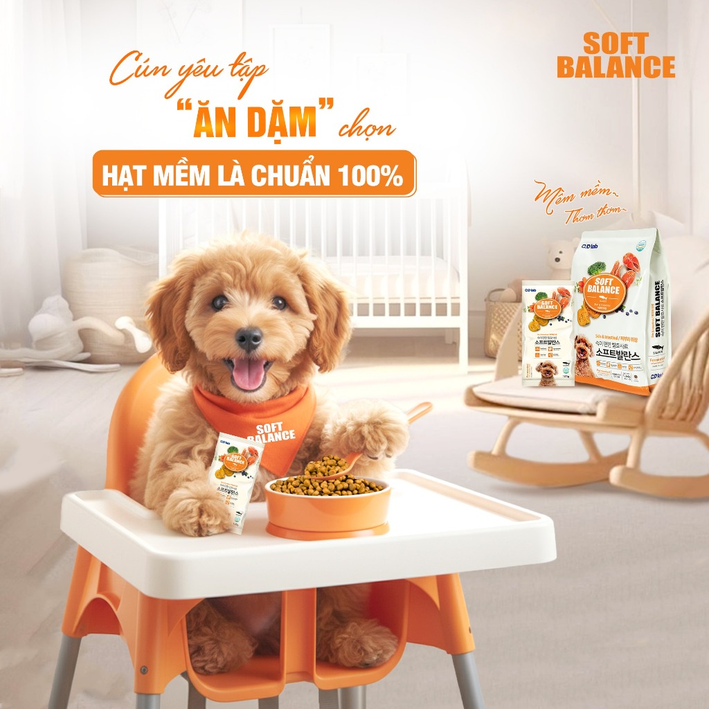 [100GRAM] Soft Balance- Thức ăn hạt mềm cho chó mọi lứa tuổi vị cá hồi, vịt 100gr nhập khẩu Hàn Quốc
