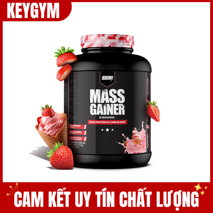 [Hàng BBT][TẶNG BÌNH] Mass Gainer Redcon1 hũ 2.6kg, 50g Protein, 1270 Calories 8 servings - KEYGYM
