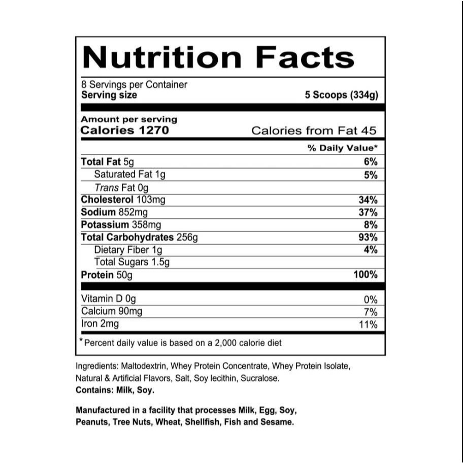 [Hàng BBT][TẶNG BÌNH] Mass Gainer Redcon1 hũ 2.6kg, 50g Protein, 1270 Calories 8 servings - KEYGYM