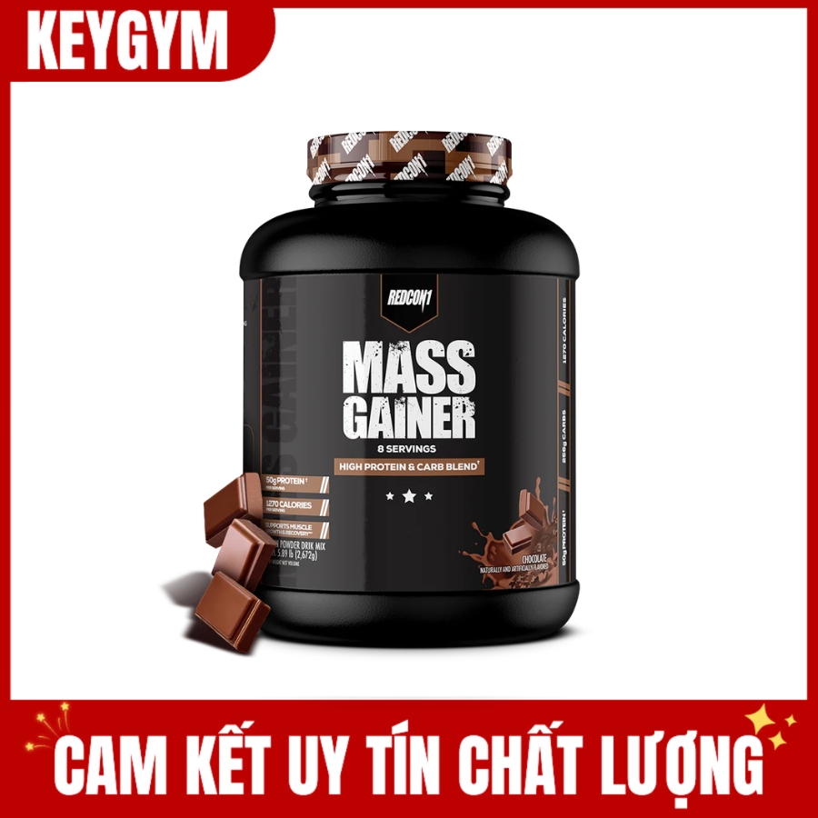 [Hàng BBT][TẶNG BÌNH] Mass Gainer Redcon1 hũ 2.6kg, 50g Protein, 1270 Calories 8 servings - KEYGYM