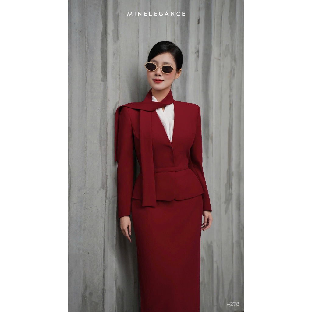 MINELEGÁNCE - SÉT VEST CỔ KHĂN LIỀN THANH LỊCH, SANG TRỌNG - MIN278