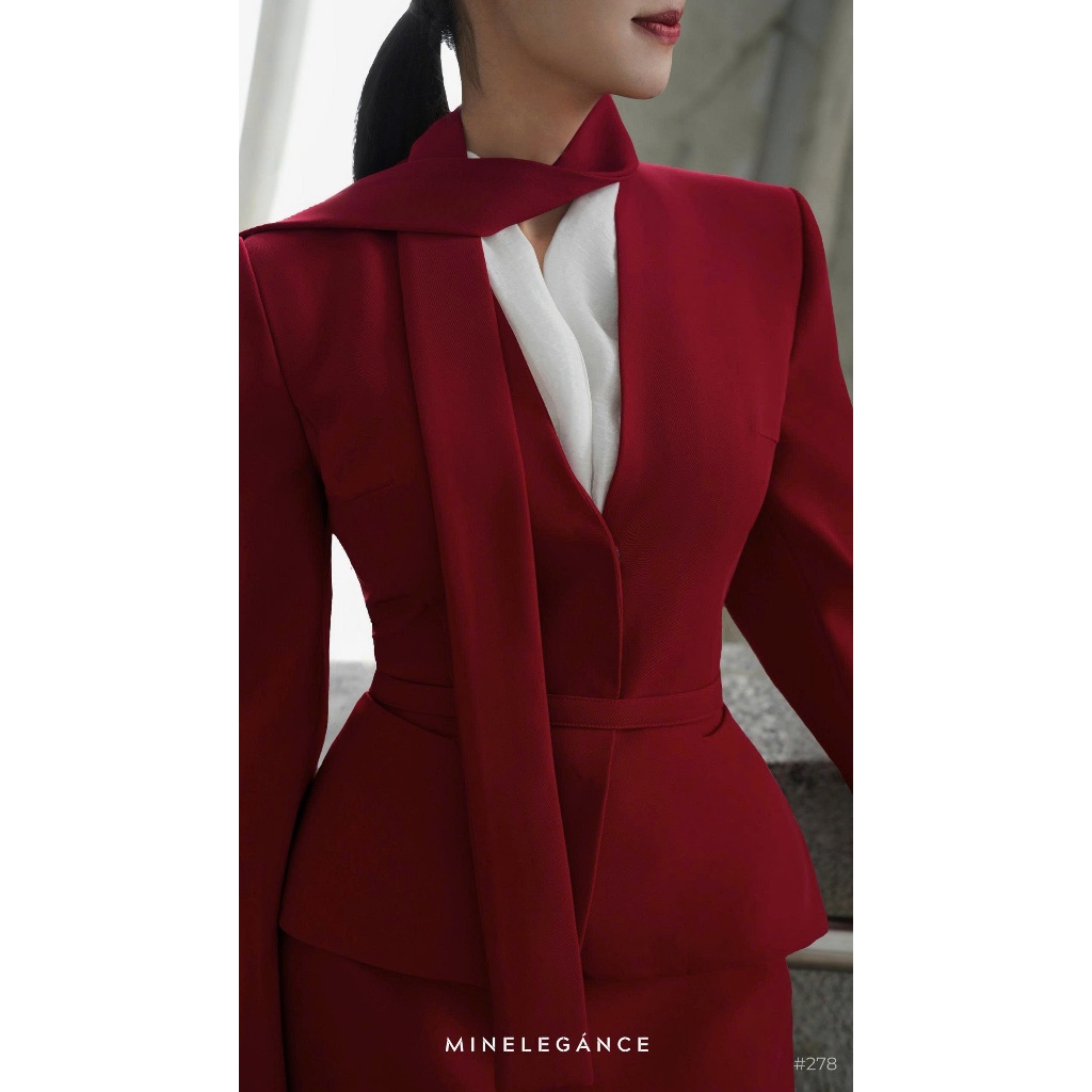 MINELEGÁNCE - SÉT VEST CỔ KHĂN LIỀN THANH LỊCH, SANG TRỌNG - MIN278