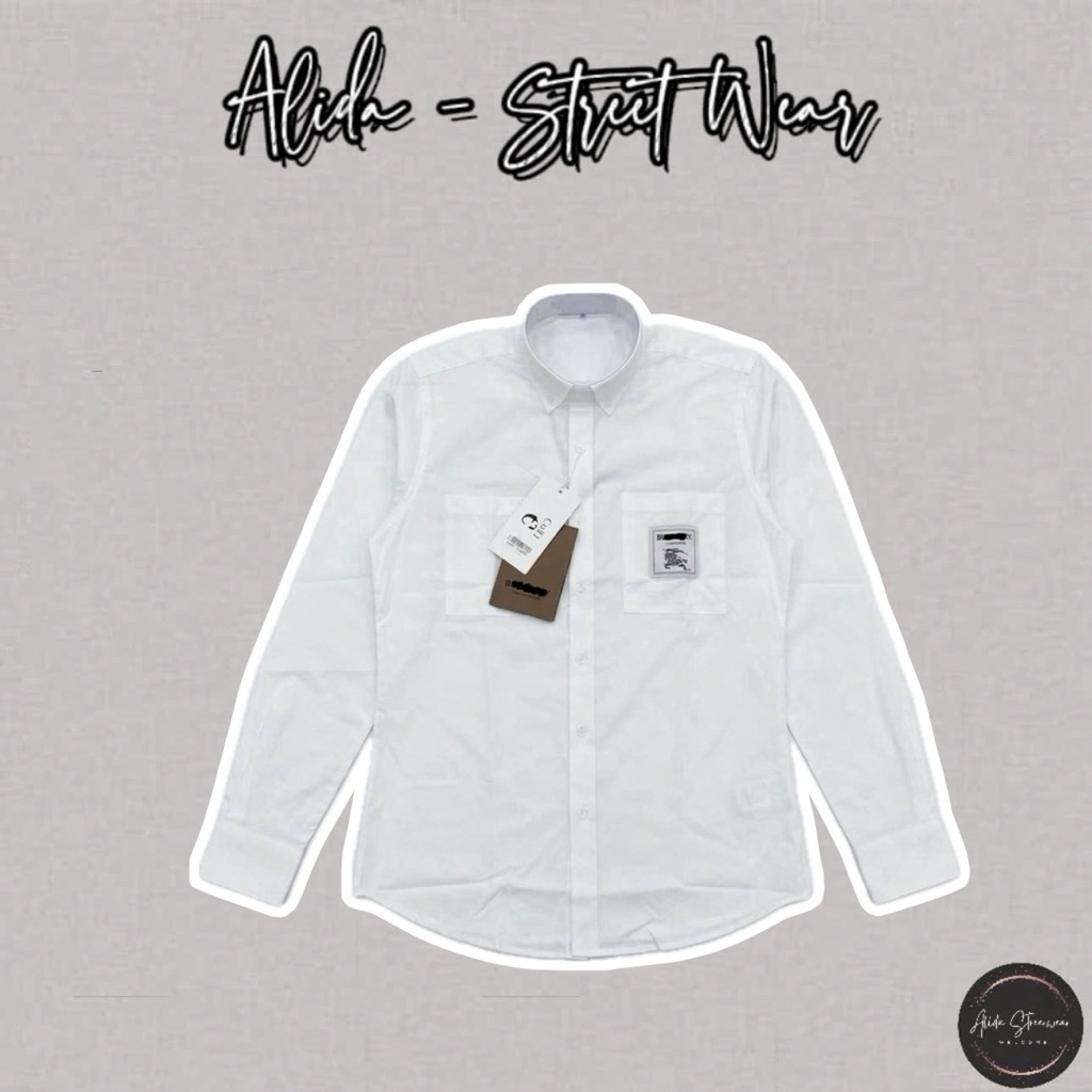 ⚡️[Hight Quality] Áo Sơ Mi Nam Nữ Bu1 White Shirts - Điểm Nhấn Tag Nhỏ Phối Chữ Đơn Giản Cao Cấp Loại 1