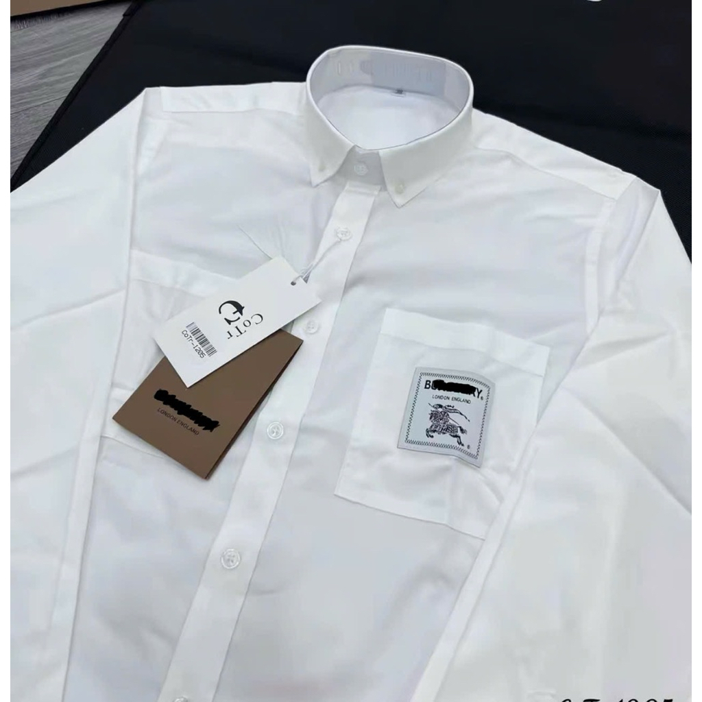 ⚡️[Hight Quality] Áo Sơ Mi Nam Nữ Bu1 White Shirts - Điểm Nhấn Tag Nhỏ Phối Chữ Đơn Giản Cao Cấp Loại 1