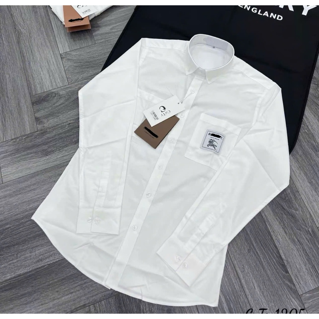 ⚡️[Hight Quality] Áo Sơ Mi Nam Nữ Bu1 White Shirts - Điểm Nhấn Tag Nhỏ Phối Chữ Đơn Giản Cao Cấp Loại 1