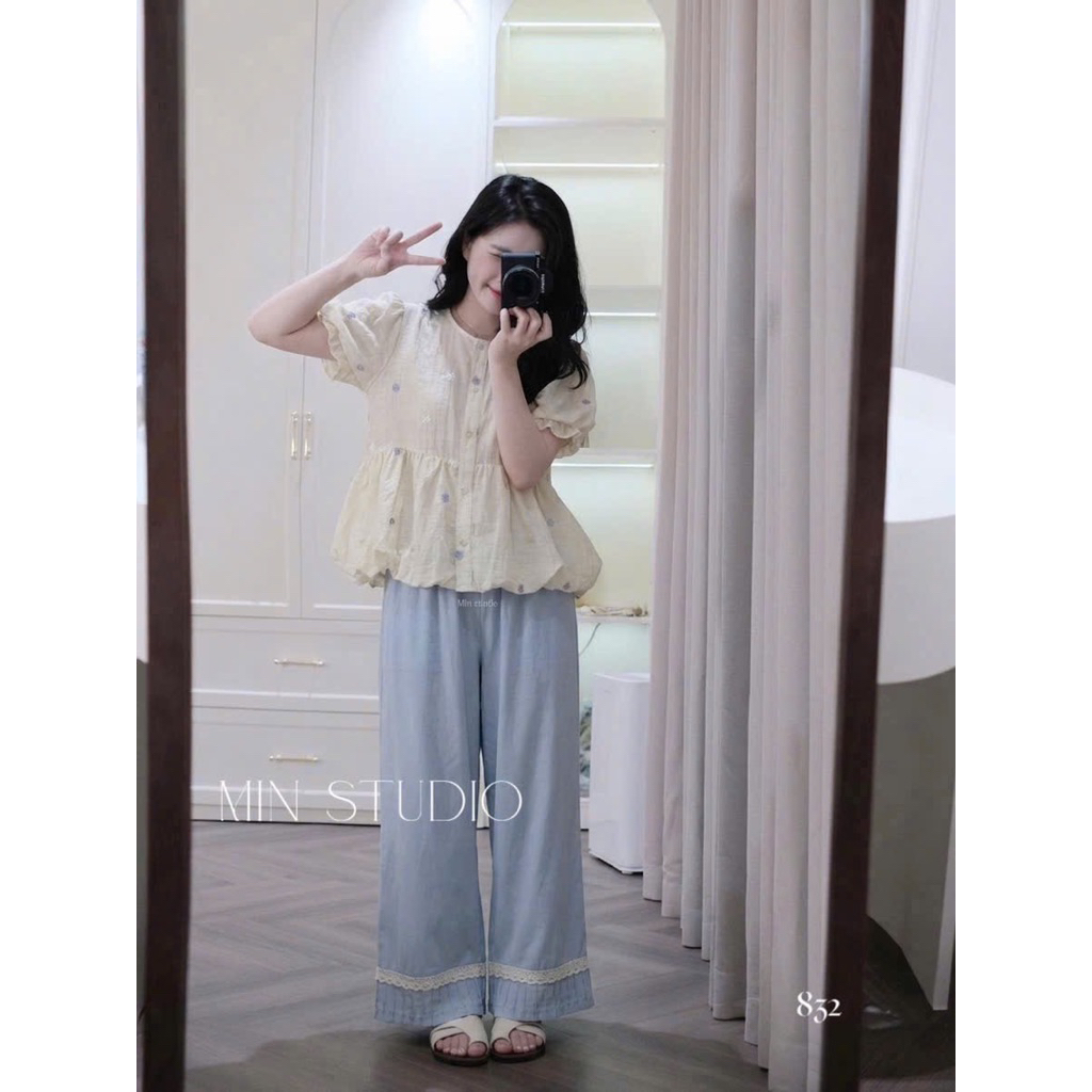 LM5- ( FREESHIP HOẢ TỐC) sét bộ babydoll hoa nhí mix quân đũi xếp ly viền (40-60kg)