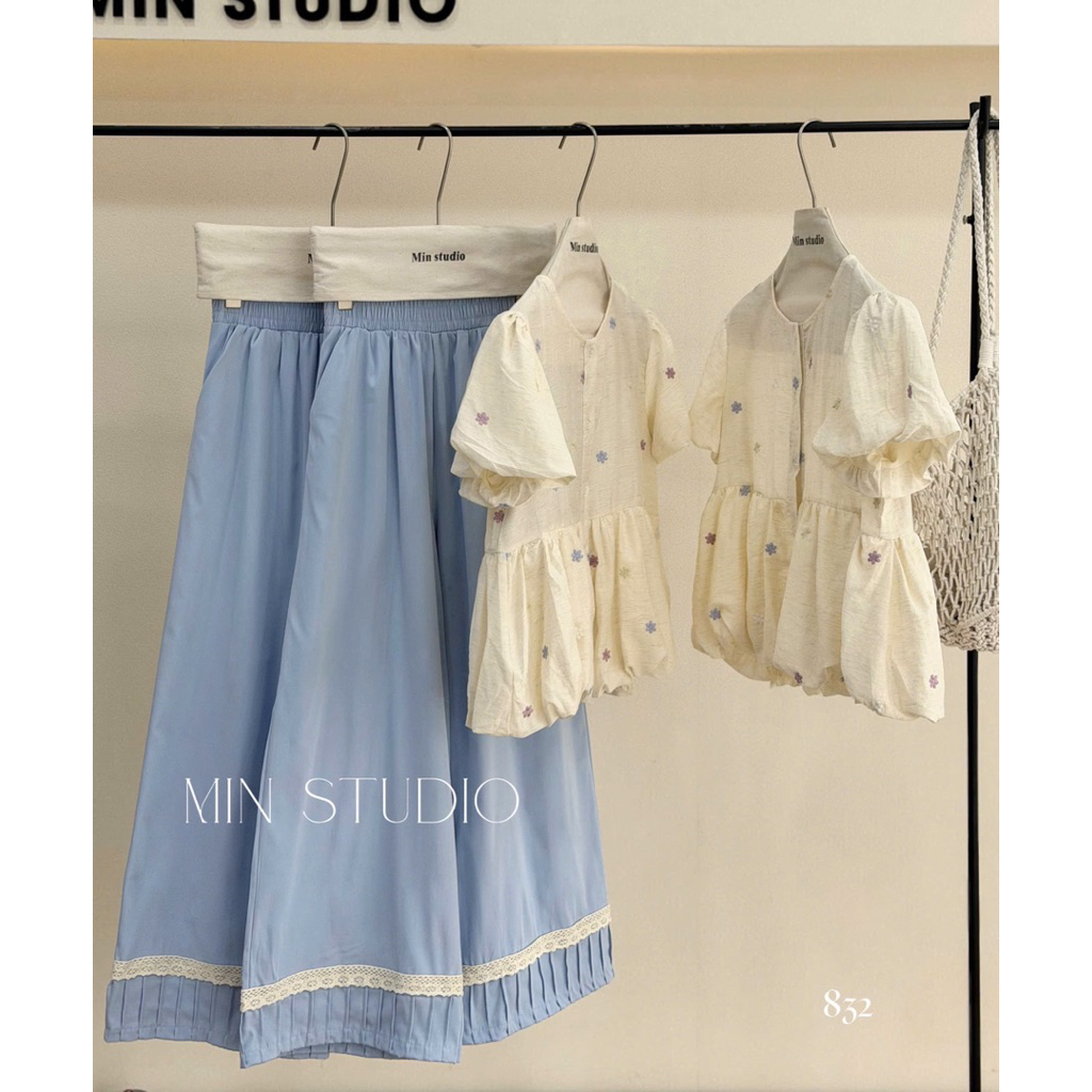 LM5- ( FREESHIP HOẢ TỐC) sét bộ babydoll hoa nhí mix quân đũi xếp ly viền (40-60kg)