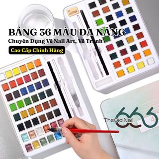 Bảng Màu 36 Ô Vẽ Nhũ, Lì Đa Năng – Set Màu Vẽ Nail Art, Vẽ Tranh Mini, Bộ Màu Nước Nén Vẽ Móng Color Suit Thegioinail666