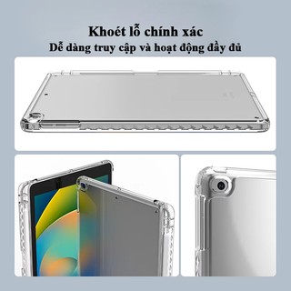 Ốp lưng iPad trong suốt, chống ố vàng, có ngăn bút cho iPad Gen 7 8 9 10 11 Air 4 5 6 7 Mini 4 5 6 7 M2 M3 M4 M5 Pro A16