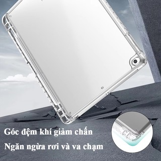 Ốp lưng iPad trong suốt, chống ố vàng, có ngăn bút cho iPad Gen 7 8 9 10 11 Air 4 5 6 7 Mini 4 5 6 7 M2 M3 M4 M5 Pro A16