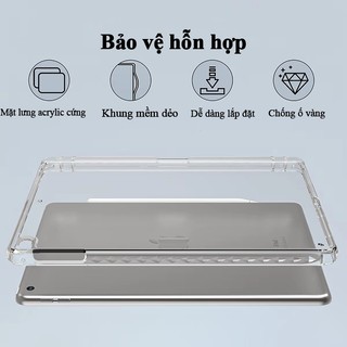 Ốp lưng iPad trong suốt, chống ố vàng, có ngăn bút cho iPad Gen 7 8 9 10 11 Air 4 5 6 7 Mini 4 5 6 7 M2 M3 M4 M5 Pro A16