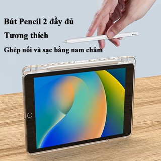 Ốp lưng iPad trong suốt, chống ố vàng, có ngăn bút cho iPad Gen 7 8 9 10 11 Air 4 5 6 7 Mini 4 5 6 7 M2 M3 M4 M5 Pro A16