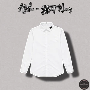 ⚡️[Hight Quality] Áo Sơ Mi Trắng Nam D100 Shirts - Điểm Nhấn Chữ Thêu Ở Cổ Đơn Giản Cao Cấp Loại 1