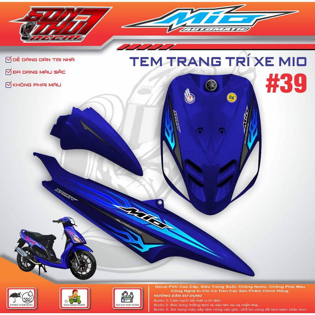 TEM XE MIO SPORT #39 (TEM 3 LỚP - SIÊU NÉT - SIÊU ĐẸP - SIÊU CUTE)