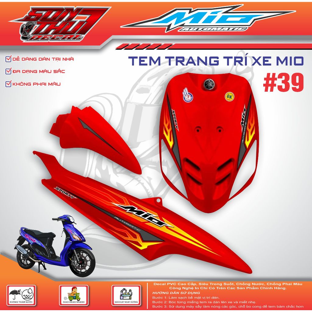 TEM XE MIO SPORT #39 (TEM 3 LỚP - SIÊU NÉT - SIÊU ĐẸP - SIÊU CUTE)
