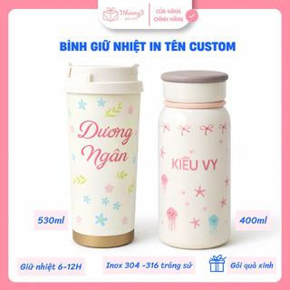 [Khắc tên] Bình Giữ Nhiệt, Ly Thủy Tinh in tên theo yêu cầu -Quà tặng ý nghĩa