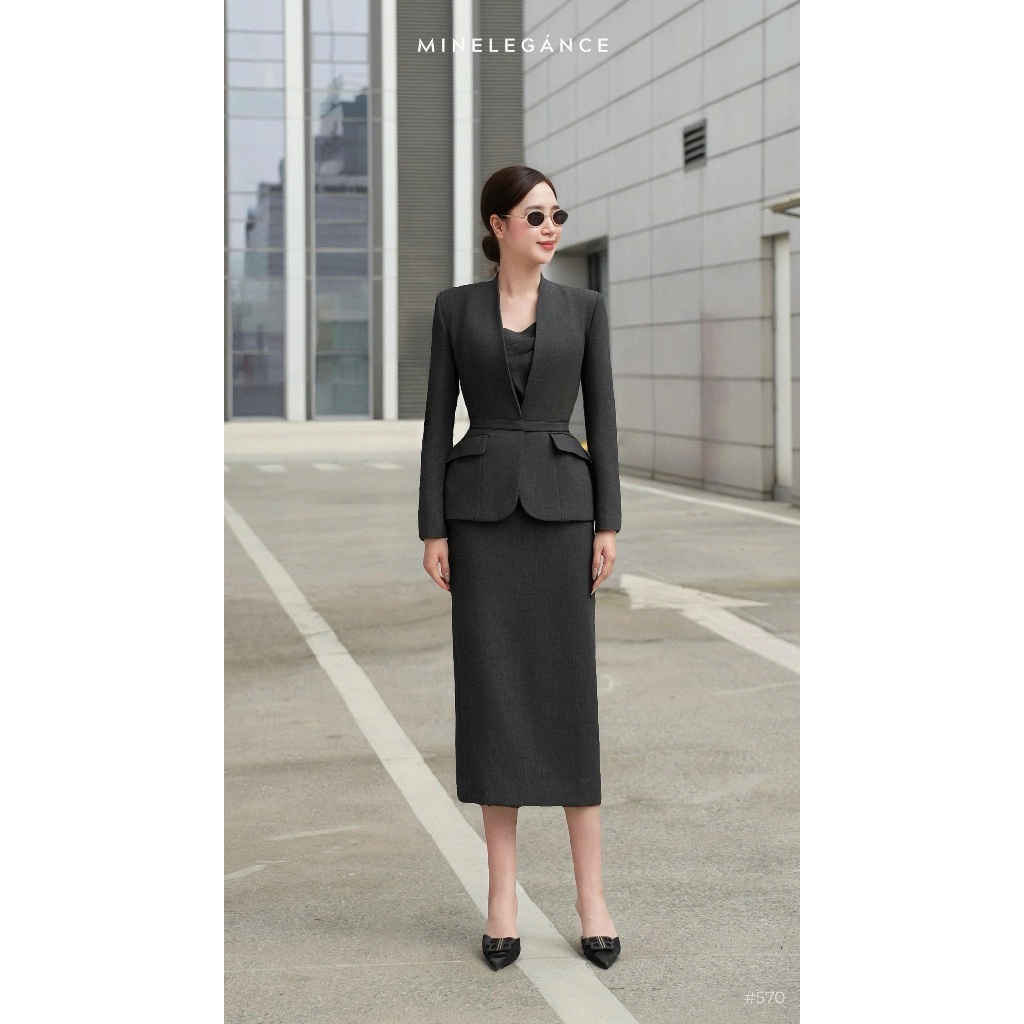MINELEGÁNCE | SET VEST ÁO DÂY XẾP LY THANH LỊCH, SANG TRỌNG - MIN570