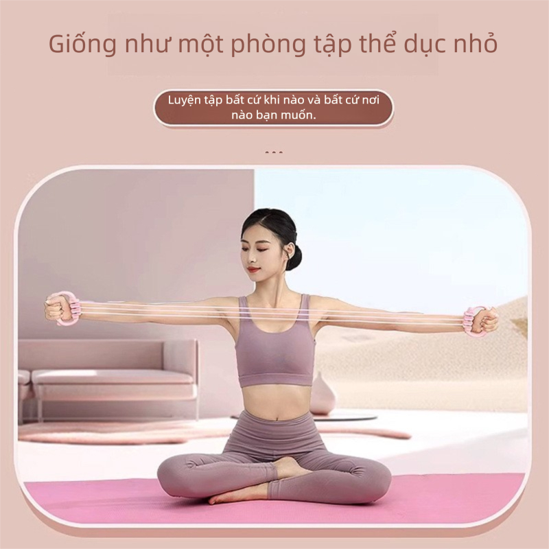 Dây Kháng Lực 6 Ống Hình Số 8 Điều Chỉnh Lực Dây Tập Vai Lưng Tay Chân, Dụng Cụ Tập Gym, Yoga Dành Cho Nam Nữ