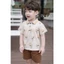 Bộ polo hè họa tiết cây dừa chất vải cotton co giãn mềm mại kèm quần kaki nâu cho bé đi học đi chơi size 9-23kg