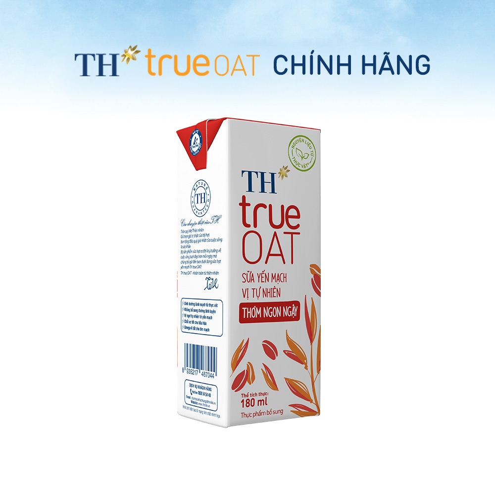 [LIVESTREAM] [BAO BÌ MỚI] Thùng 48 hộp sữa yến mạch vị tự nhiên MỚI Thơm ngon ngậy TH True Oat 180ml (180ml x 48)