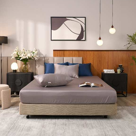 Bộ ga Tencel 60s cao cấp Goodnight Signature - Bộ ga 3 món thoáng, Ga tencel, Ga hè (25cm)