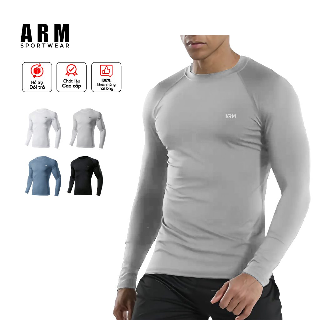 Áo Giữ Nhiệt Nam Dài Tay Đa Năng ARM Cổ Tròn Chất Modal Co Giãn, Mềm Mịn, Thoáng Khí