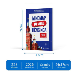 Sách - Mindmap Từ vựng +Ngữ pháp  Tiếng Nga Thông Dụng Dành Cho Người Mới Bắt Đầu