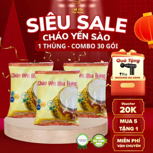 Combo 30 Cháo Yến Sào Cao Cấp Khánh Hoà tặng Massage Cầm Tay Đa Năng - 20Gram Yến Tươi Nguyên Chất