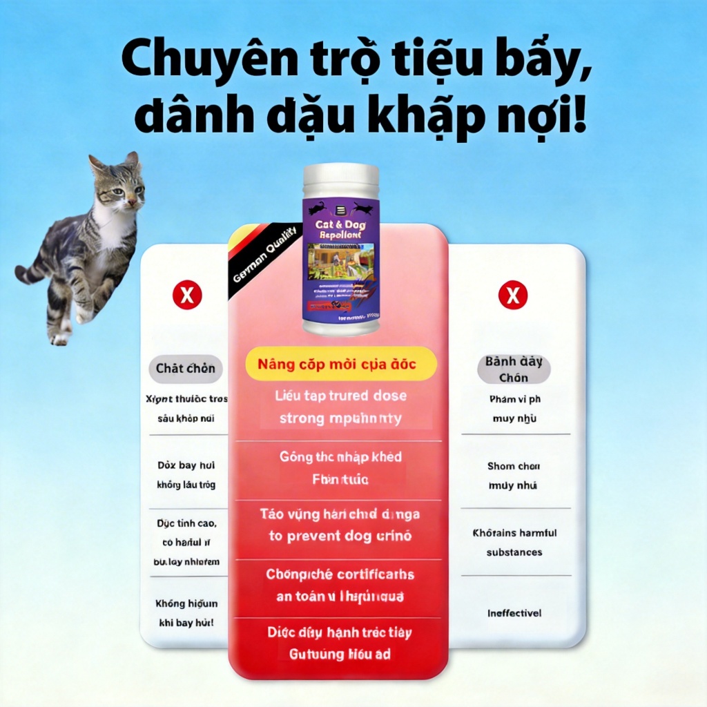 Nhật Bản nhập khẩu bột đuổi mèo - đuổi mèo, xua mèo hiệu quả rõ rệt 600g