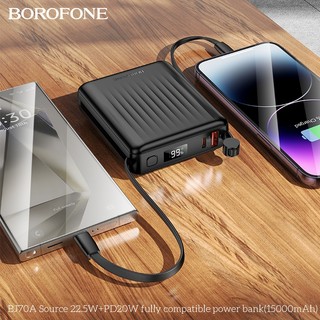 Pin Dự Phòng Borofone BJ70A 10000mAh USB QC 22.5W, TypeC PD 20W, Kèm cáp TypeC