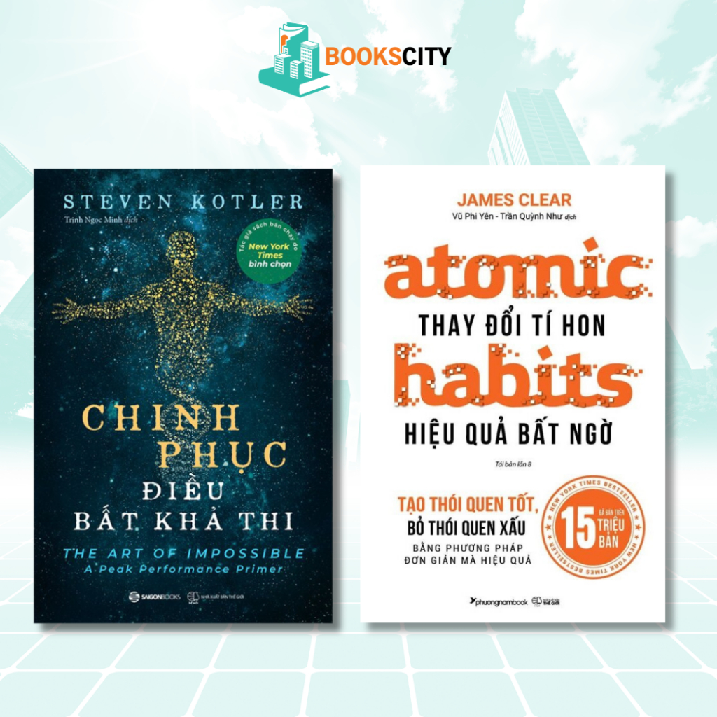 Sách - Combo Atomic Habits - Thay Đổi Tí Hon, Hiệu Quả Bất Ngờ + Chinh phục điều bất khả thi