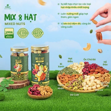 Hạt dinh dưỡng mix 8 loại Fonut hũ 350g/500g, hạt ngũ cốc dinh dưỡng cho bà bầu, làm sữa