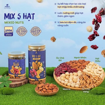 Mix 5 hạt dinh dưỡng Fonut 250g -500g hạt dinh dưỡng loại 1 tốt cho mẹ bầu, ăn kiêng