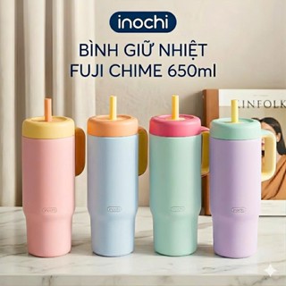 Bình Giữ Nhiệt Fuji Chime Inochi 650ml - Inox 304 Có Ống Hút Giữ, Nóng Lạnh 6H+ Quai Xách Tiện