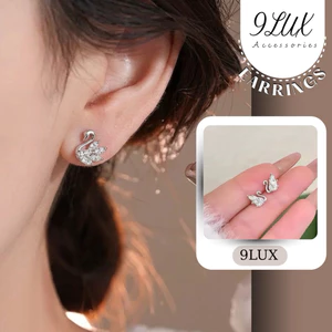 9LUX Khuyên tai THIÊN NGÁ ĐÁ ZIRCON nhỏ siêu sáng , Khuyên tai đá zircon nhỏ nhắn đáng yêu