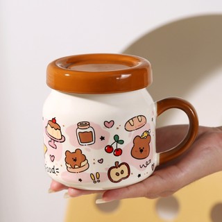 Cốc sứ cute Vô tri 400ml ly sứ decor, ly sứ uống nước, cốc uống nước dễ thương