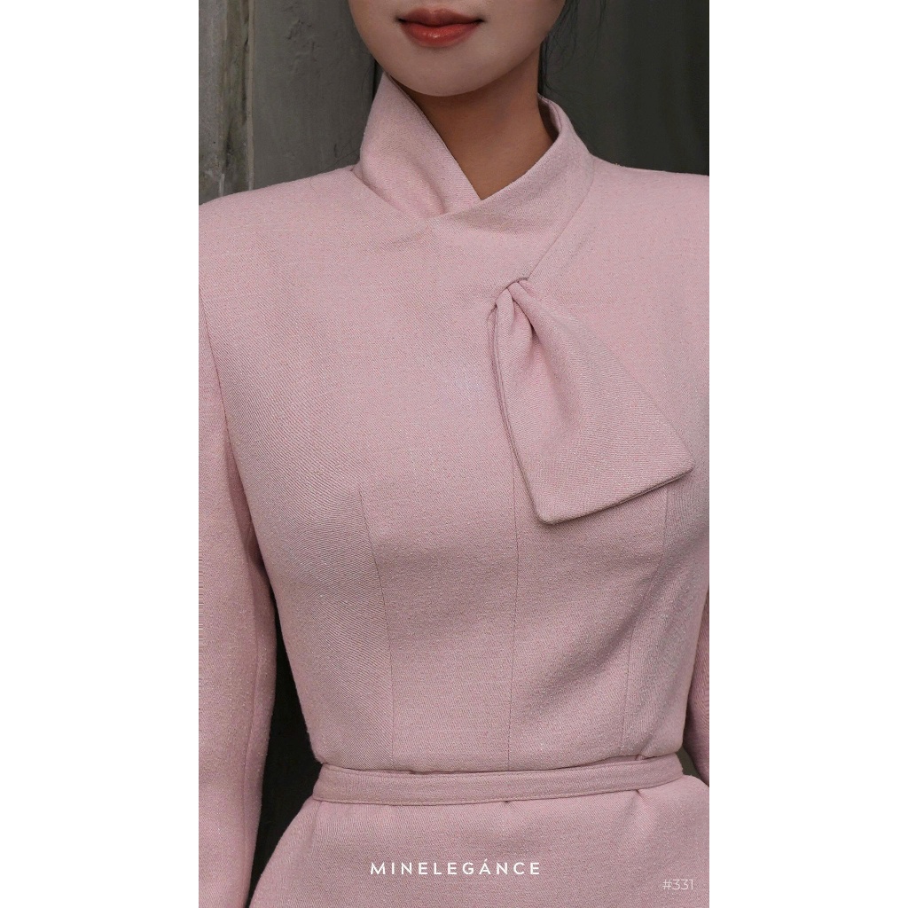 MINELEGÁNCE - SET ĐẦM CỔ NƠ CÁCH ĐIỆU THANH LỊCH, SANG TRỌNG - MIN331