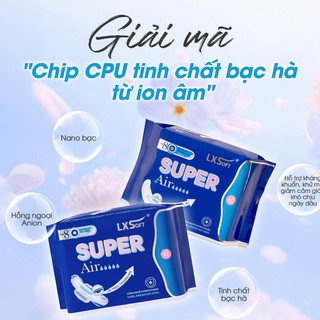 Băng vệ sinh LXSoft Super Air BỀ MẶT LƯỚI siêu mềm mại, mỏng nhẹ 1mm, siêu thấm hút và thoáng khí cho làn da nhạy cảm