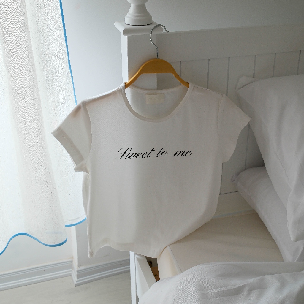 Áo Thun Baby Tee In Chữ, Cotton 4 Chiều Dáng Ôm - Sweet to me Tee - Sonna hi