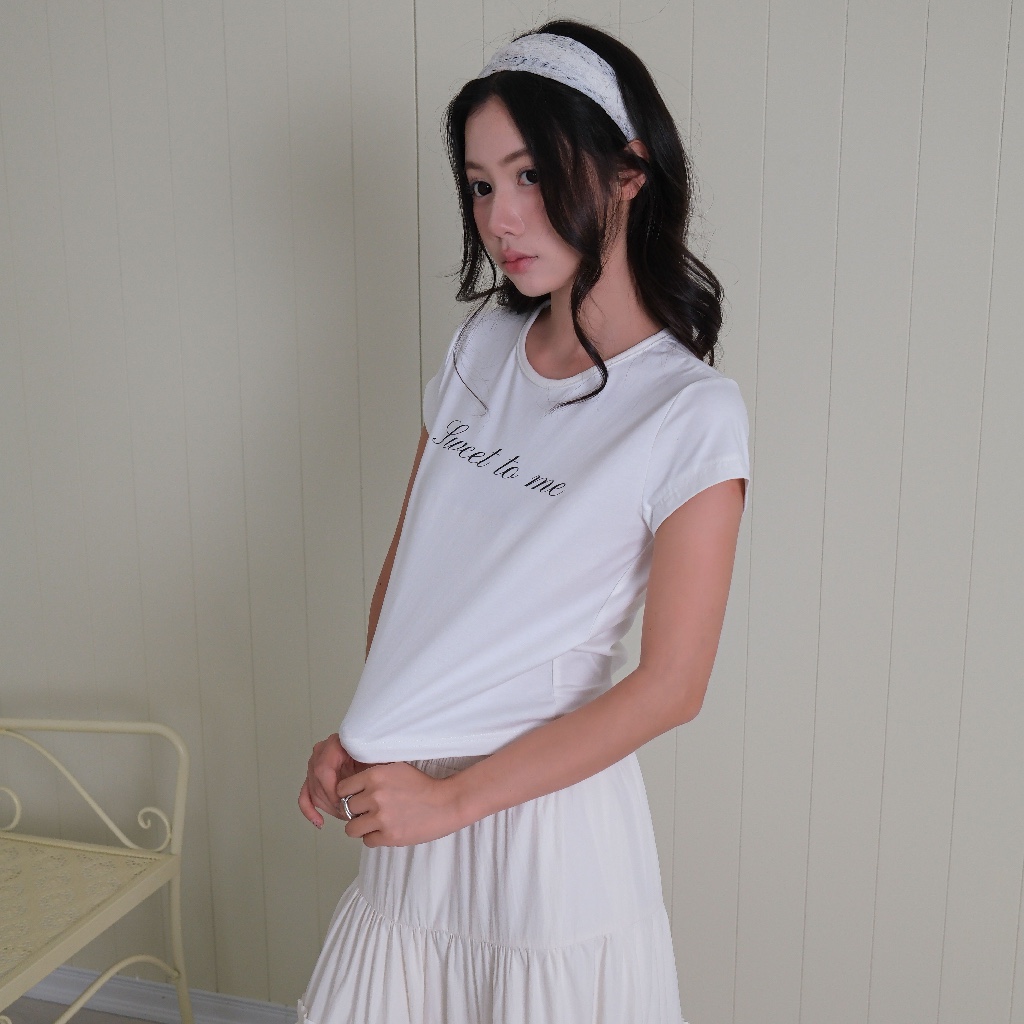Áo Thun Baby Tee In Chữ, Cotton 4 Chiều Dáng Ôm - Sweet to me Tee - Sonna hi